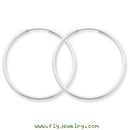 14K White Gold 1.5x33mm Polished Endless Hoop Earrings