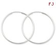 14K White Gold 1.5x40mm Polished Endless Hoop Earrings