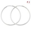 14K White Gold 1.5x43mm Polished Endless Hoop Earrings