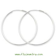 14K White Gold 1.5x43mm Polished Endless Hoop Earrings