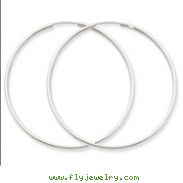 14K White Gold 1.5x47mm Polished Endless Hoop Earrings