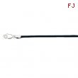 14K White Gold 16.00 Inch Black Leather Cord