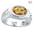 14K White Gold 1.65 Citrine & .22ct Diamond Oval-Shaped Ring