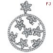 14K White Gold 1.65ct Diamond Floral Circular Pendant Slide