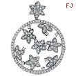 14K White Gold 1.65ct Diamond Floral Circular Pendant Slide