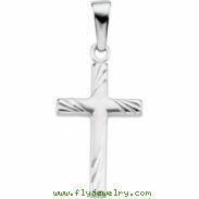 14K White Gold 17.5x12 Cross Pendant