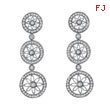 14K White Gold 1.76ct Diamond Triple Circle Floral Designer Drop Earrings