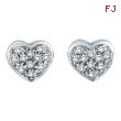 14K White Gold .17ct Diamond Heart Post Earrings