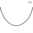 14K White Gold 18.00 Inch Black Leather Cord