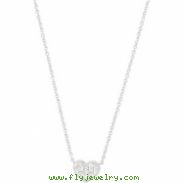 14K White Gold 18.00 Inch Diamond Heart Necklace