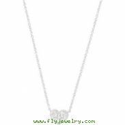 14K White Gold 18.00 Inch Diamond Heart Necklace