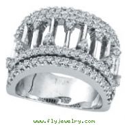 14K White Gold 1.86ct Diamond Bar-Design Ring