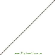 14K White Gold 1.8mm Diamond Cut Rope Chain 24"