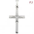 14K White Gold 18x12 Cross Pendant