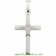 14K White Gold 18x12 Cross Pendant