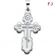 14K White Gold 19.00 X Die Struck Orthodox Cross Pendant