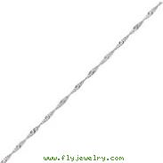 14K White Gold 1.9mm Solid Polished Singapore Chain