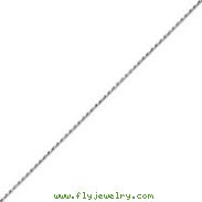 14K White Gold 1mm Machine-Made Rope Chain