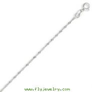 14K White Gold 1mm Singapore Chain