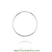 14K White Gold 1x25mm Endless Hoops