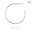 14K White Gold 1x25mm Half Hoops