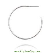 14K White Gold 1x25mm Half Hoops