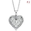 14K White Gold 2.01ct Marquise Diamond Twisted Heart Pendant On Cable Chain Necklace