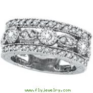 14K White Gold 2.15ct Diamond Large Eternity Ring Band