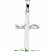 14K White Gold 21x14 Cross Pendant