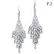 14K White Gold 2.27ct Diamond Chandelier Earrings