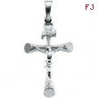 14K White Gold 24.0x16.0 Crucifix Pendant