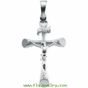 14K White Gold 24.0x16.0 Crucifix Pendant
