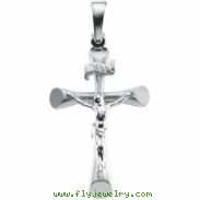 14K White Gold 24.0x16.0 Crucifix Pendant