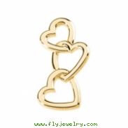 14K White Gold 24.50 X 13.00 Metal Fashion Heart Pendant