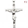 14K White Gold 24.5x19.25 Cross With Crucifix