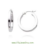 14K White Gold 2.50x15mm Square Tube Hoops