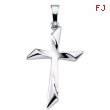 14K White Gold 25.5x18 Cross Pendant