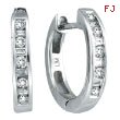 14K White Gold .25ct Diamond Channel Set Hoop Earrings