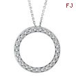 14K White Gold .25ct Diamond Circle Pendant Necklace SI1-SI2 G-H