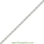 14K White Gold 2.5mm Diamond Cut Cable Chain