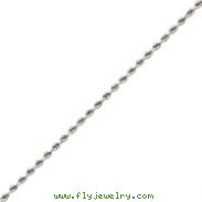 14K White Gold 2.5mm Diamond Cut Rope Chain