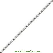 14K White Gold 2.5mm Flat Wheat Bracelet