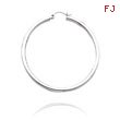 14K White Gold 2.5x38mm Classic Hoops