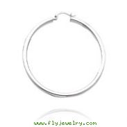 14K White Gold 2.5x38mm Classic Hoops