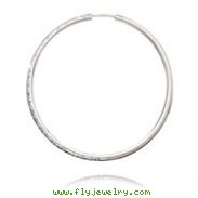 14K White Gold 2.5x50mm Diamond Cut Endless Hoops