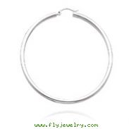 14K White Gold 2.5x52mm Classic Hoops