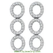 14K White Gold 2.60ct Diamond Triple Oval Earrings