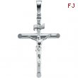 14K White Gold 26.75x19.0 Crucifix Pendant