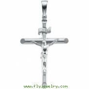 14K White Gold 26.75x19.0 Crucifix Pendant