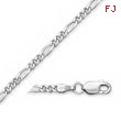 14K White Gold 2.75mm Figaro Chain